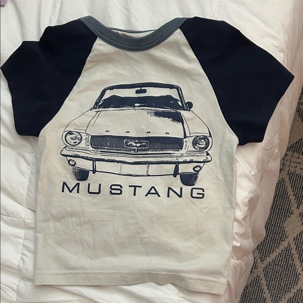 PacSun Ford Graphic Tee in Navy and Cream